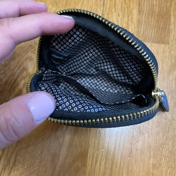 Black small zippered pouch with key ring by Madison West - Picture 2 of 2